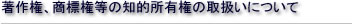 著作権、商標権等の知的所有権の取扱いについて